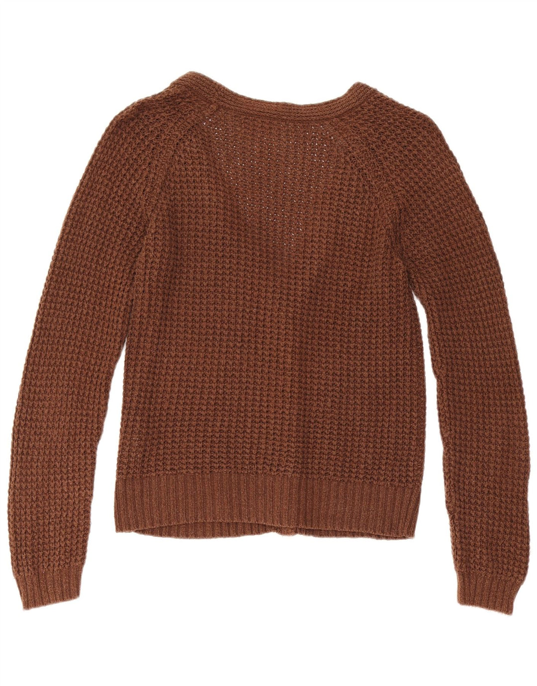 Zara Womens Cardigan Sweater UK 12 Medium Brown Cotton
