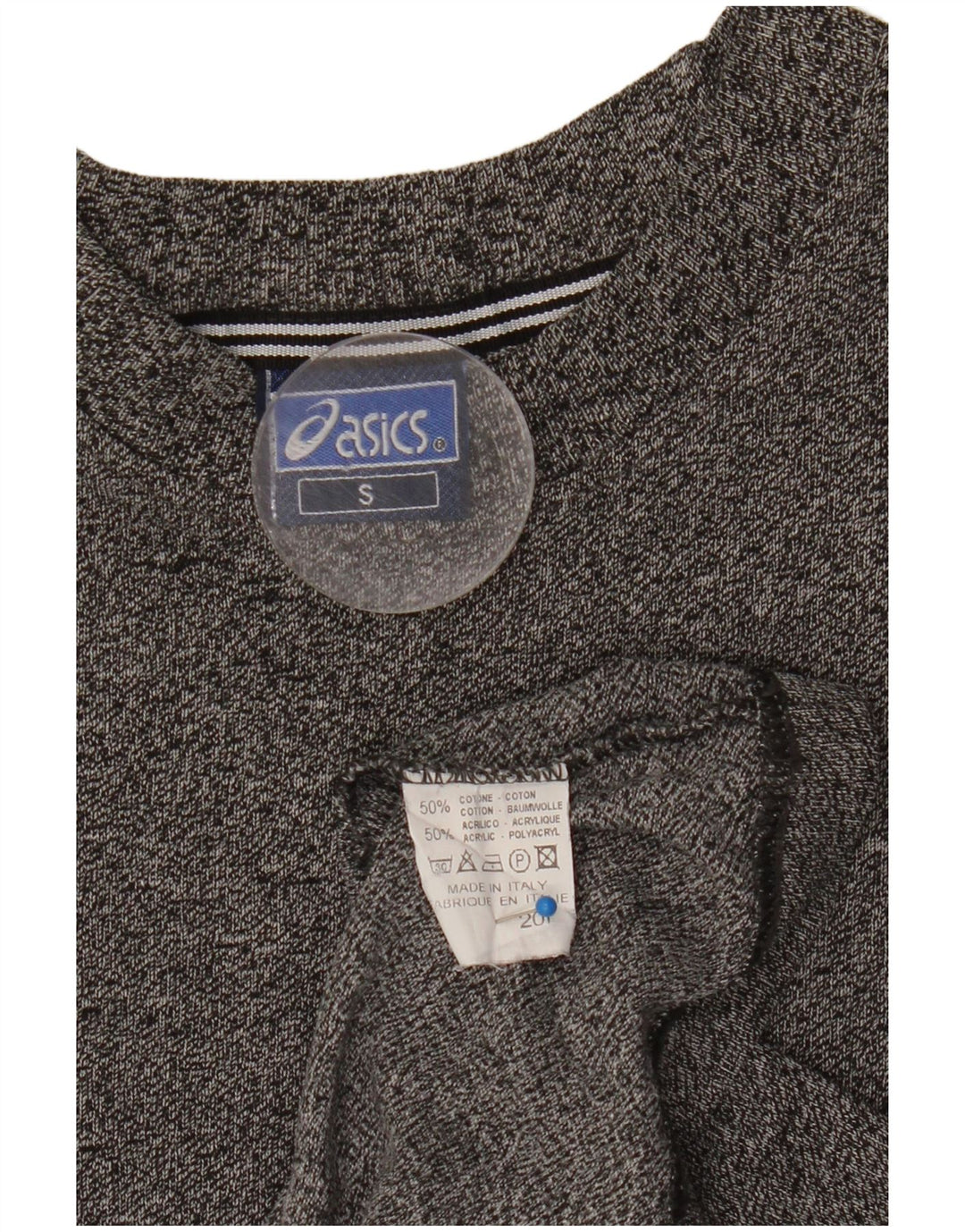 Asics Mens T-Shirt Top Small Grey Flecked Cotton