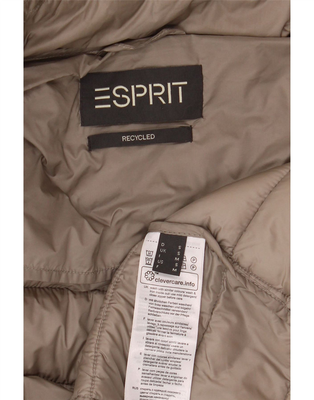 ESPRIT Womens Padded Coat UK 10 Small Beige Polyamide