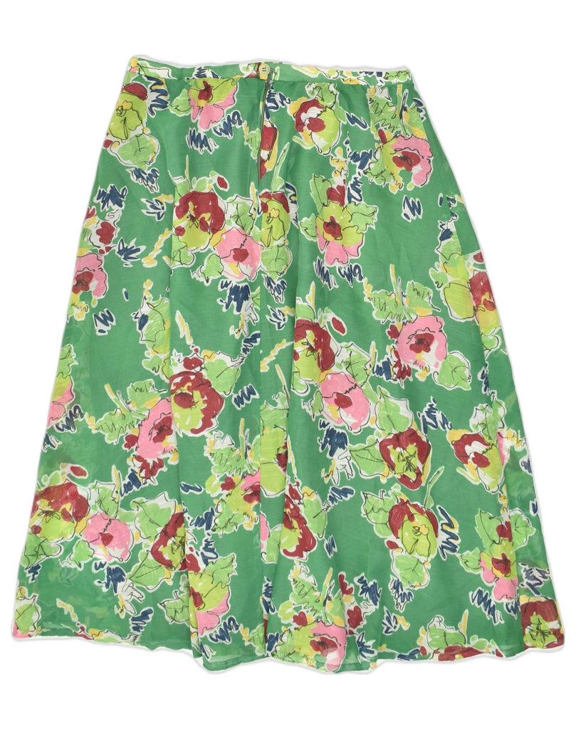 VINTAGE Womens A-Line Skirt W30 Medium Green Floral | Vintage Vintage | Thrift | Second-Hand Vintage | Used Clothing | Messina Hembry 