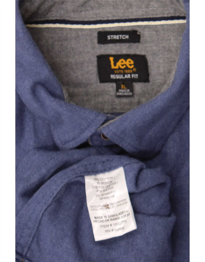 Lee Mens Stretch Shirt XL Blue Cotton