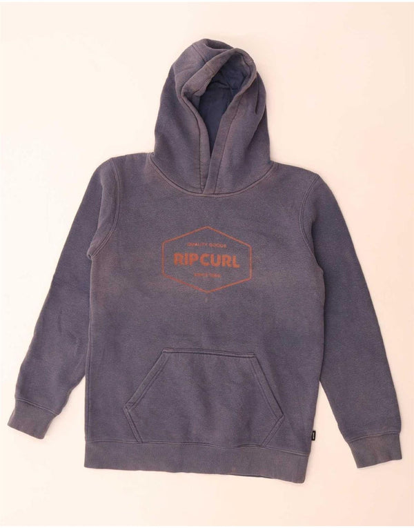Rip Curl Boys Graphic Hoodie Jumper 13-14 Years Large Blue Cotton