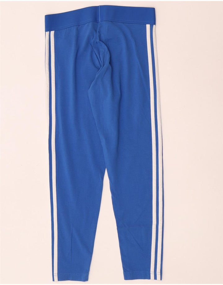 Adidas Womens Leggings UK 12/14 Medium  Blue Cotton