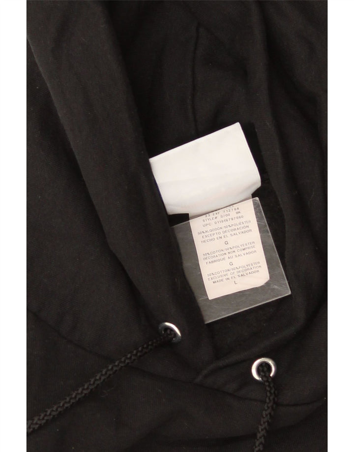CHAMPION Mens Hoodie Jumper Large Black Cotton