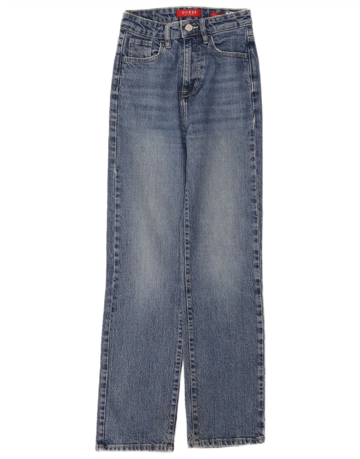 Guess Womens Straight Jeans W24 L29 Blue Cotton