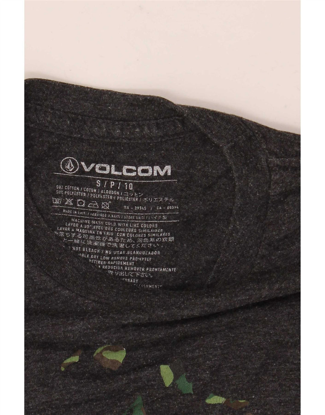 Volcom Mens Graphic T-Shirt Top Small Grey Flecked Cotton