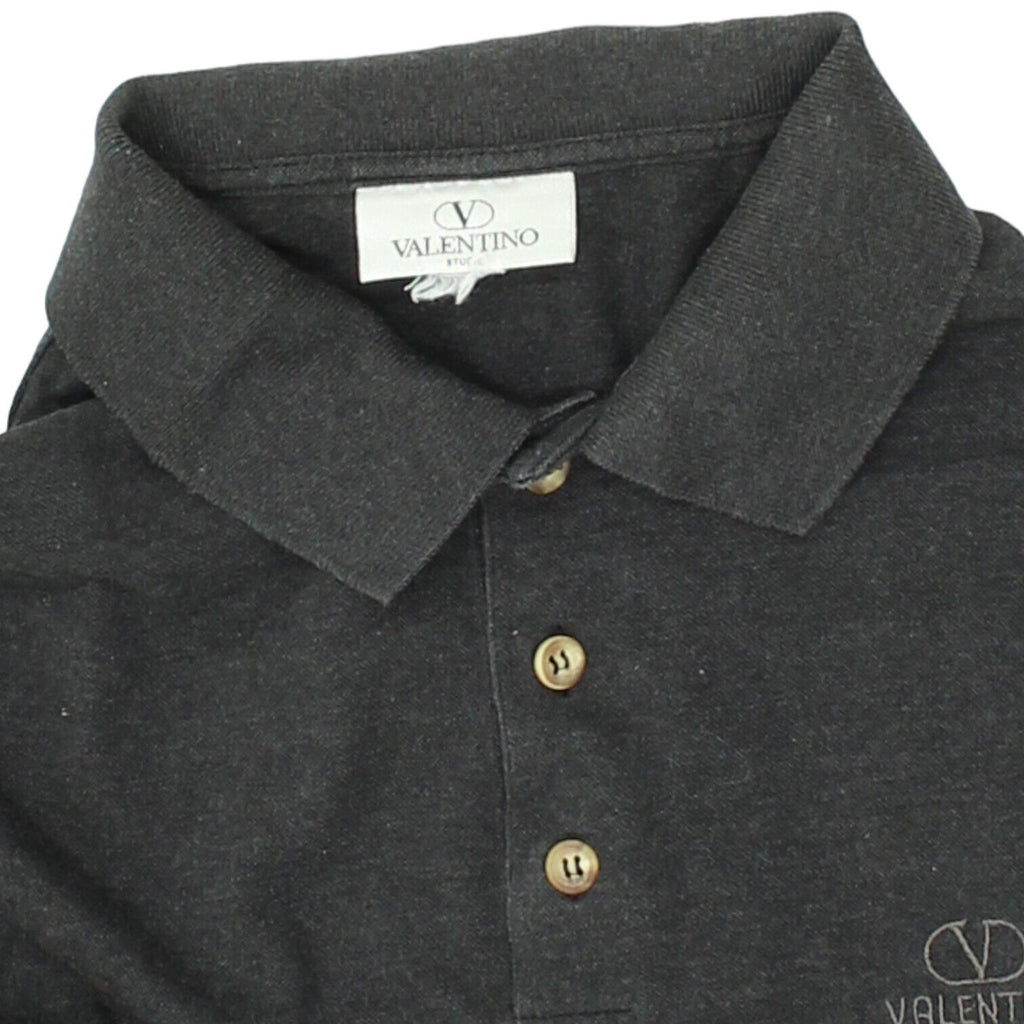 Valentino Mens Dark Grey Polo Shirt | Vintage High End Casual Designer VTG | Vintage Messina Hembry | Thrift | Second-Hand Messina Hembry | Used Clothing | Messina Hembry 