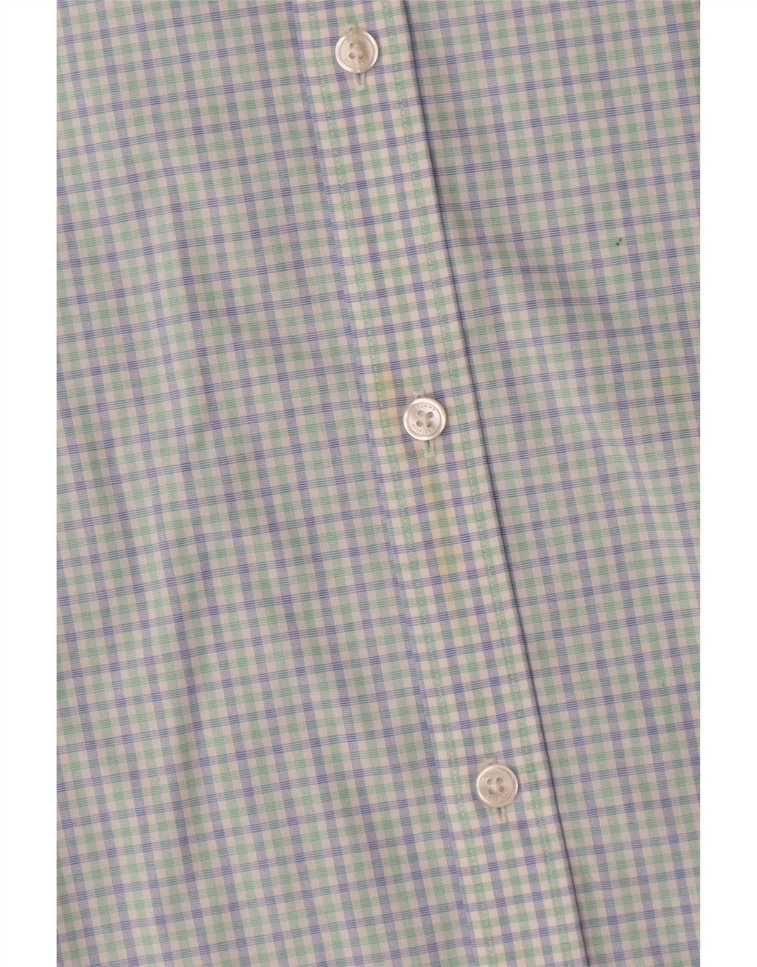 Tommy Hilfiger Mens Athletic Fit  Shirt Size 15 Medium Blue Gingham Cotton