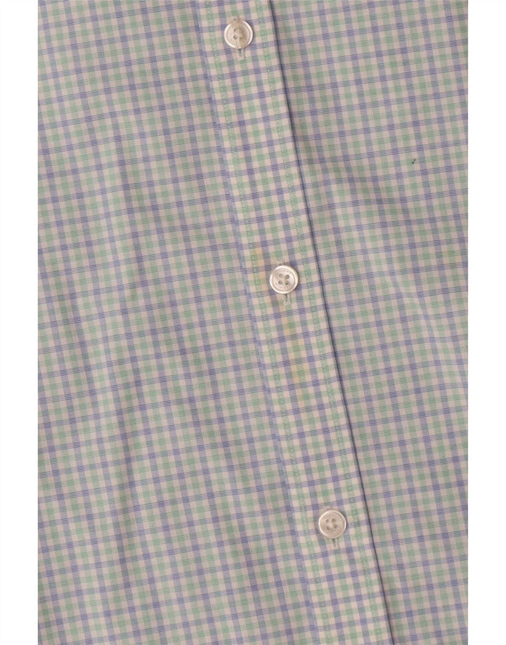 Tommy Hilfiger Mens Athletic Fit  Shirt Size 15 Medium Blue Gingham Cotton