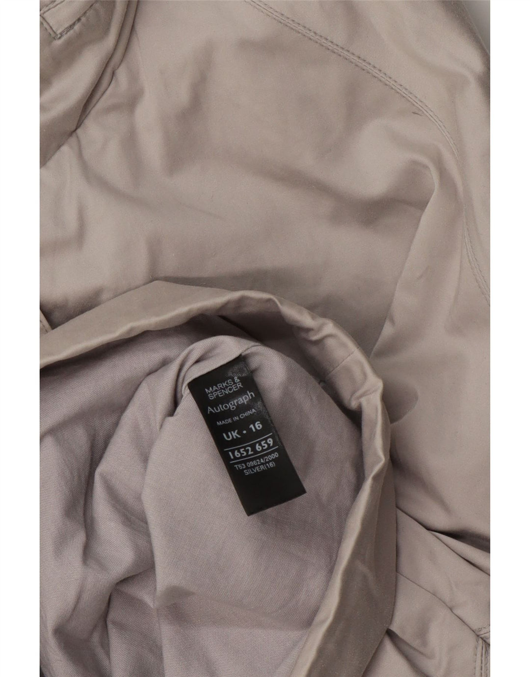 Marks & Spencer Womens Autograph Windbreaker Jacket UK 16 Large Silver