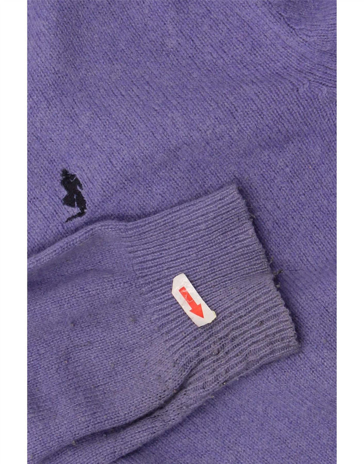 Marlboro Classics Mens Boat Neck Jumper Sweater Large Purple Wool