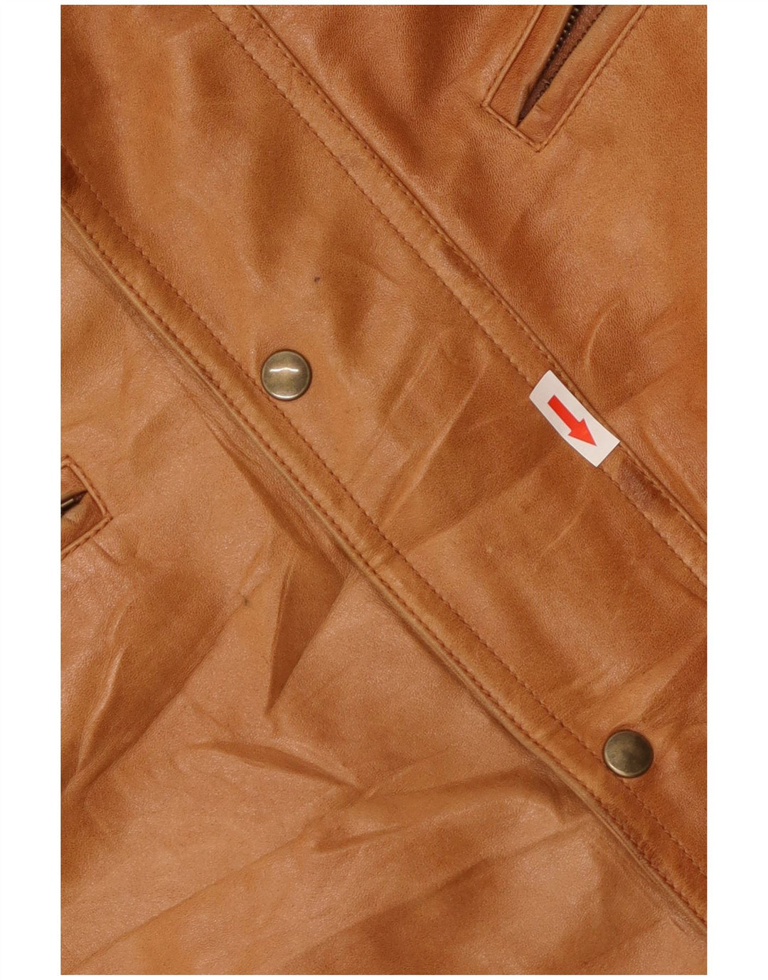 Vintage Mens Leather Jacket UK 38 Medium Beige Leather