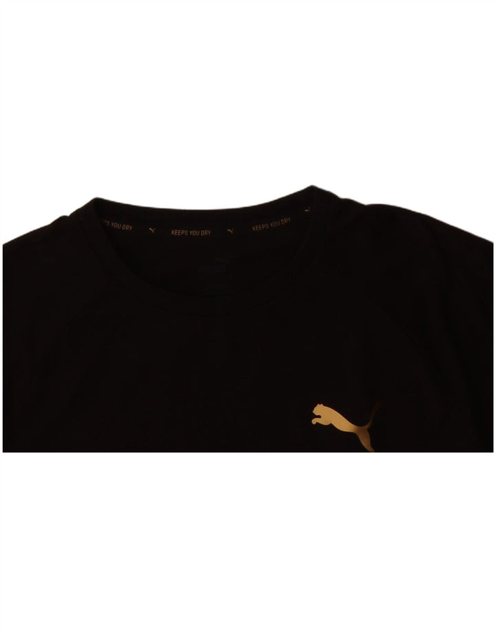 PUMA Mens T-Shirt Top Large Black Polyester