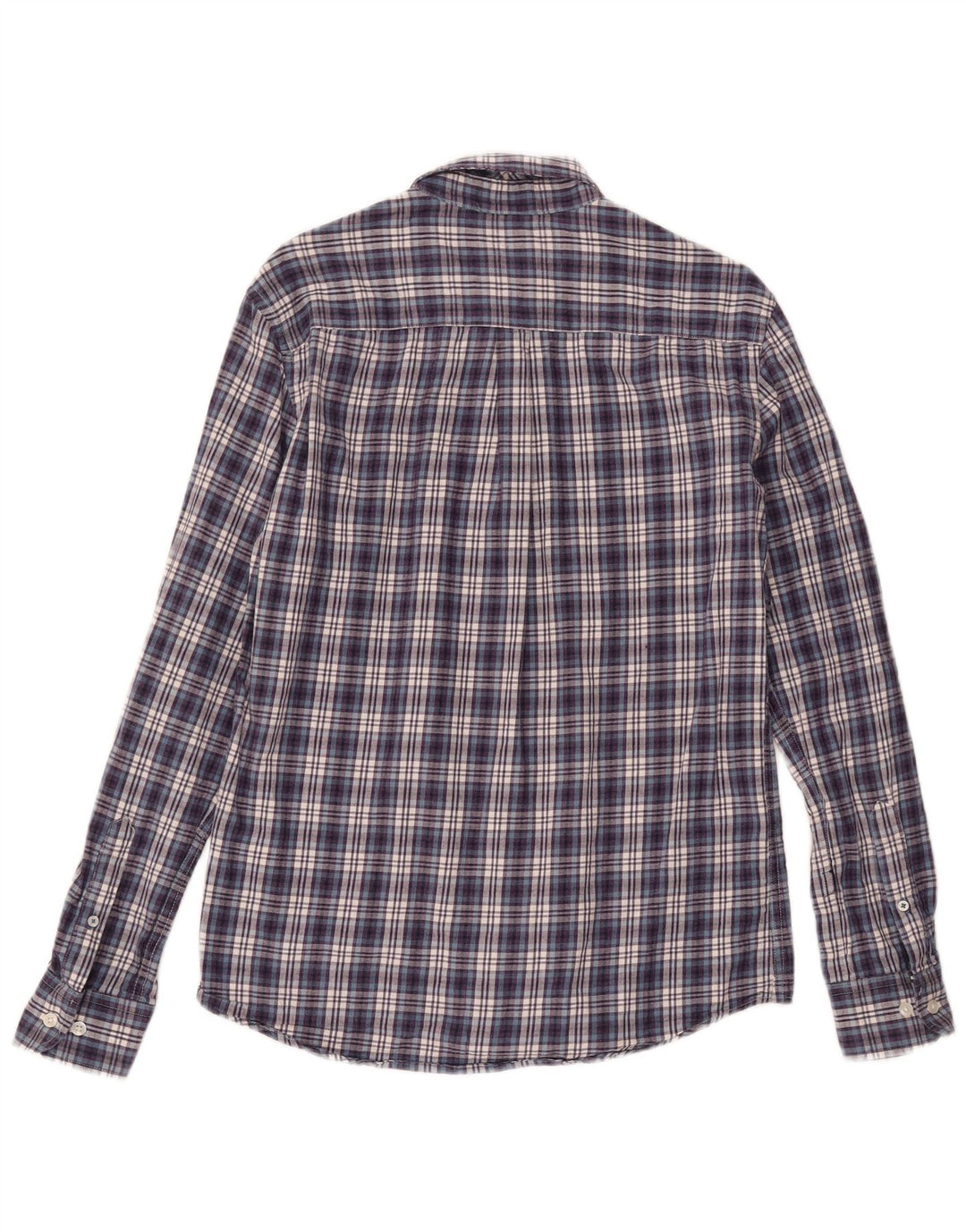 Crew Clothing Mens Flannel Shirt Medium Navy Blue Check Cotton