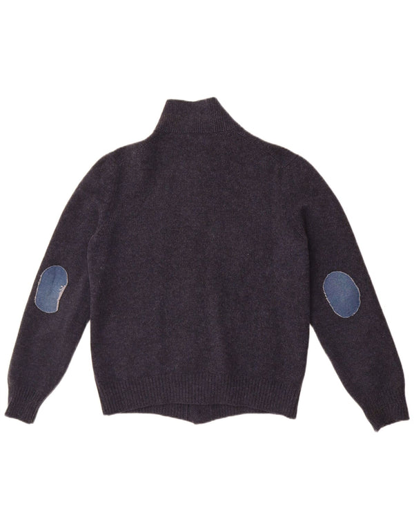 Mens Military Cardigan Sweater Small Navy Blue