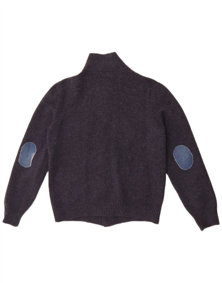 Mens Military Cardigan Sweater Small Navy Blue