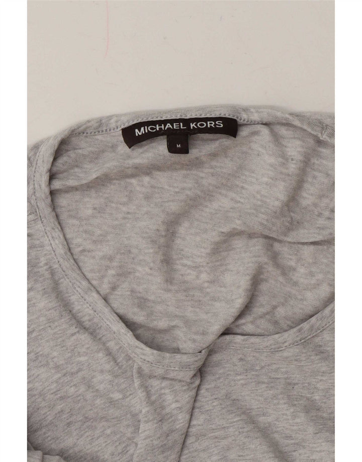 Michael Kors Mens Graphic T-Shirt Top Medium Grey Flecked