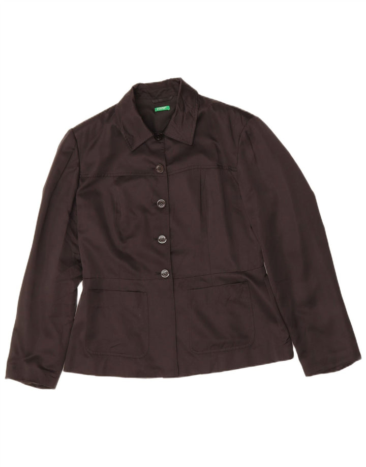 BENETTON Womens Bomber Jacket IT 46 Large Black Polyester