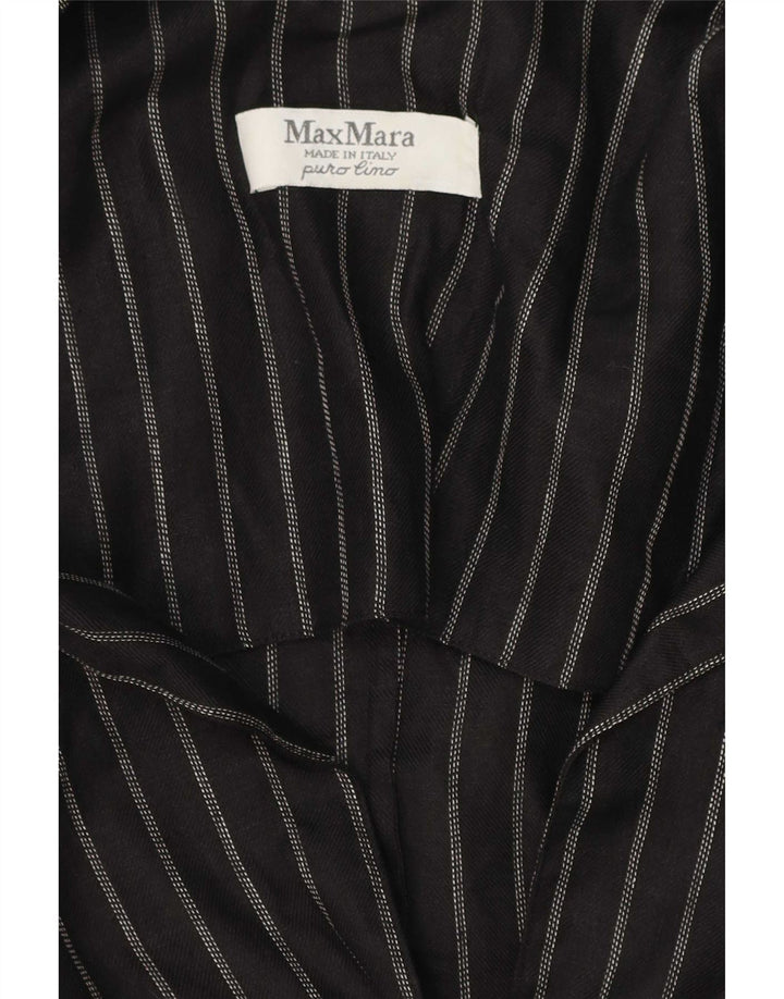 Max Mara Womens 2 Button Blazer Jacket UK 14 Medium Black Pinstripe