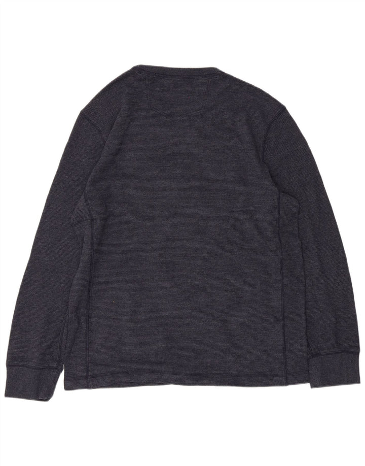 EDDIE BAUER Mens Top Long Sleeve Medium Navy Blue Cotton
