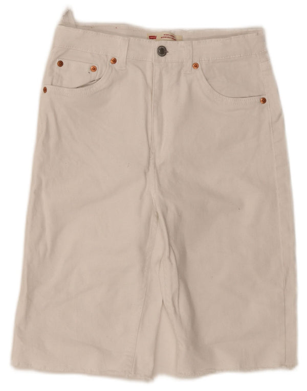 Levi's Girls Loose Fit High Waist Bermuda Shorts 13-14 Years W26 White