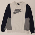 Nike Mens Graphic Sweatshirt Jumper Large White Colourblock Cotton