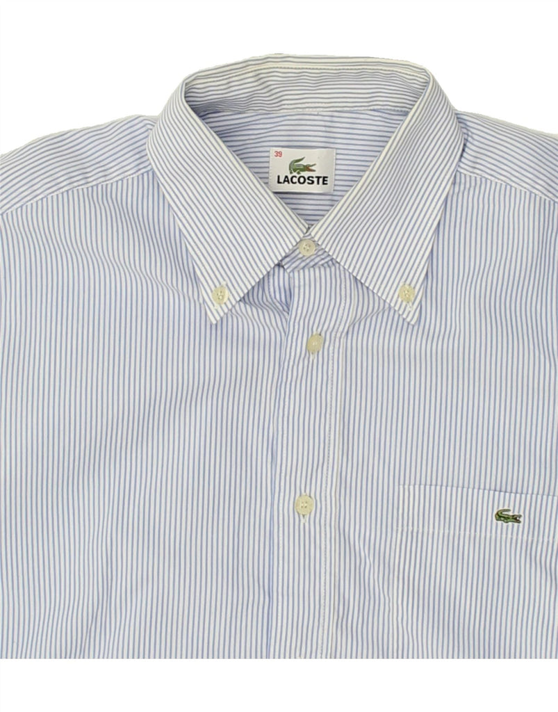 LACOSTE Mens Shirt Size 39 Medium Blue Pinstripe Cotton | Vintage Lacoste | Thrift | Second-Hand Lacoste | Used Clothing | Messina Hembry 