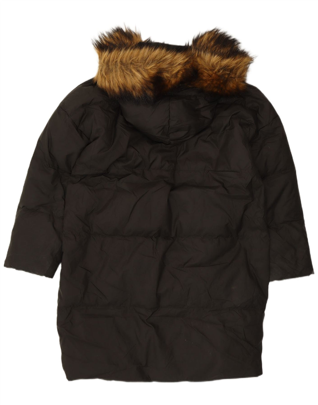 Zara Womens Oversized Hooded Padded Coat UK 10 Small Black Nylon