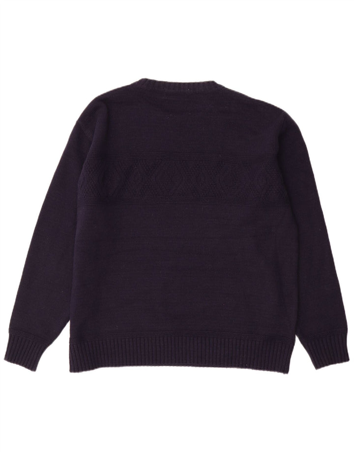 Marks & Spencer Mens Boat Neck Jumper Sweater Large Navy Blue Acrylic
