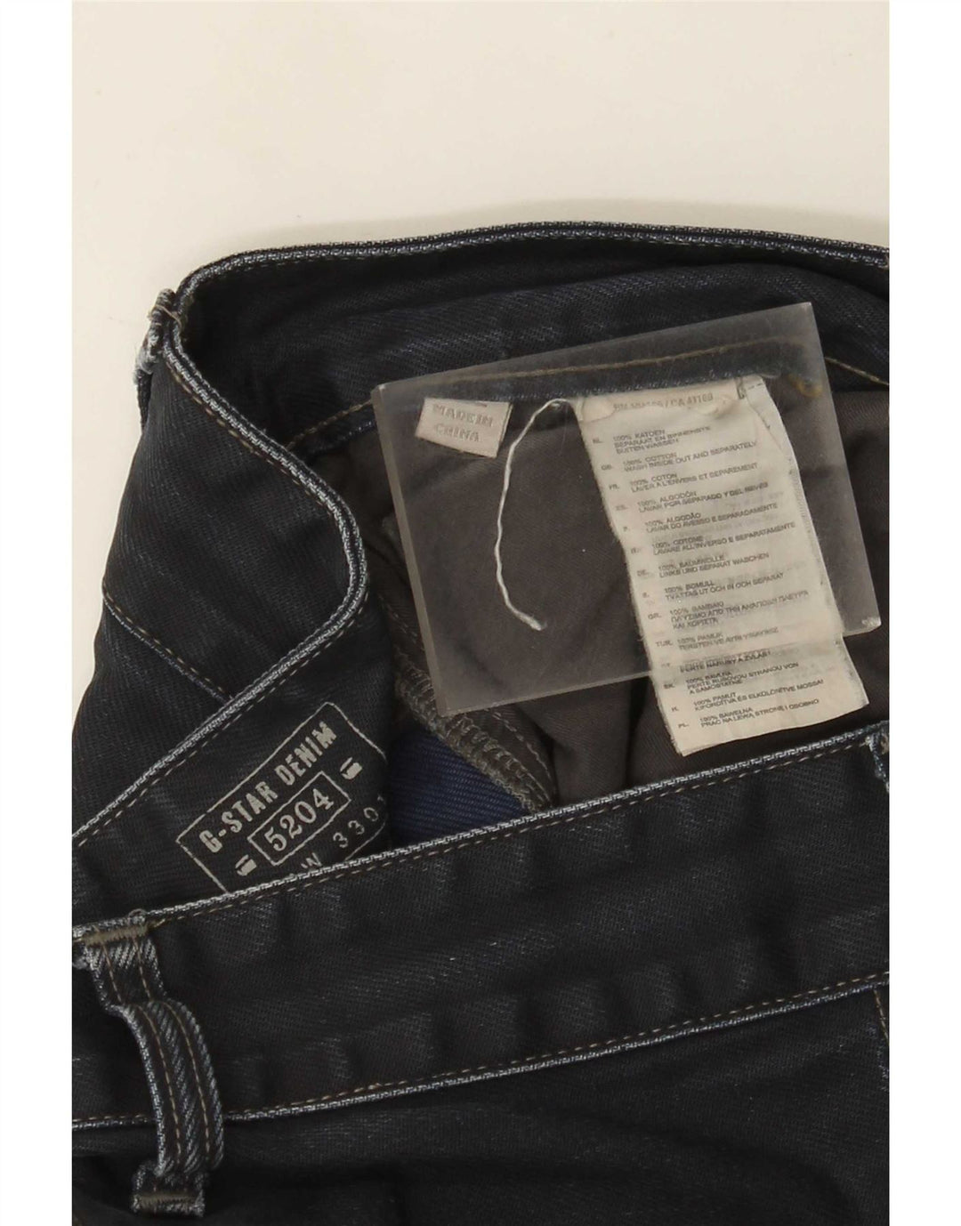 G-Star Mens 3301 Graphic Cargo Jeans W30 L33 Black Cotton