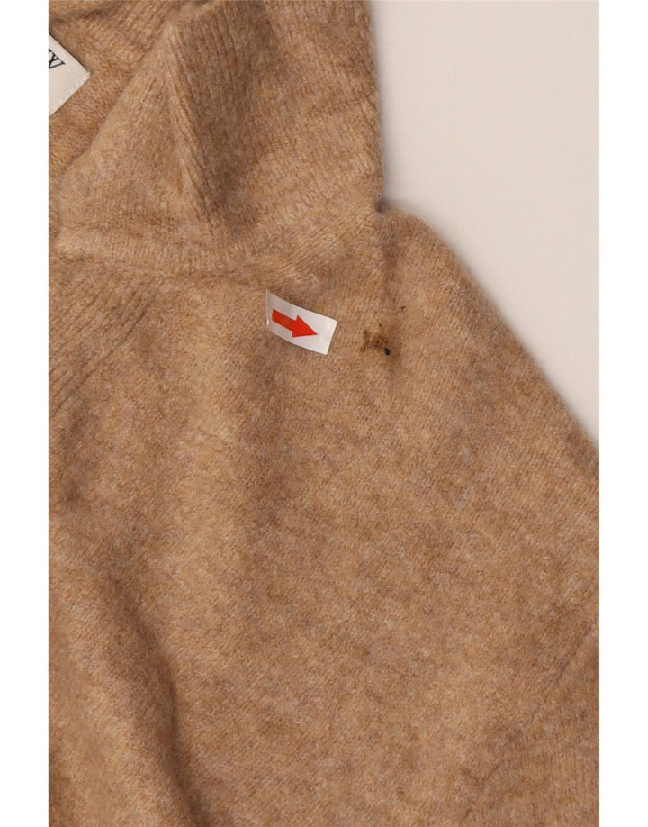 J. CREW Womens Oversized Polo Neck Jumper Sweater UK 16 Large Brown