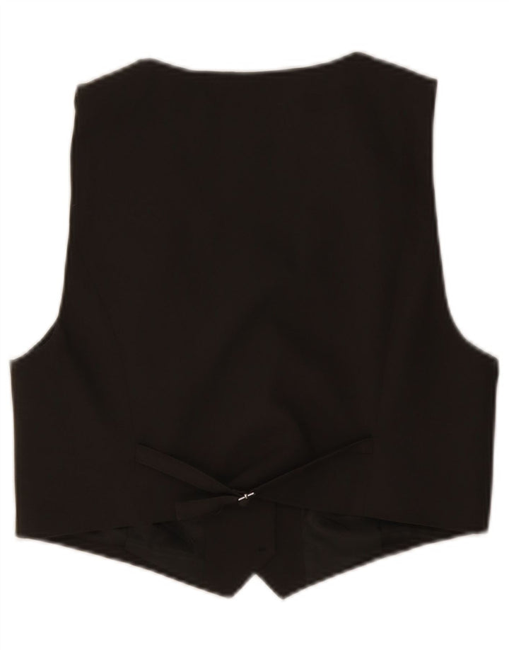 Zara Womens Crop Waistcoat UK 12 Medium Khaki Polyester