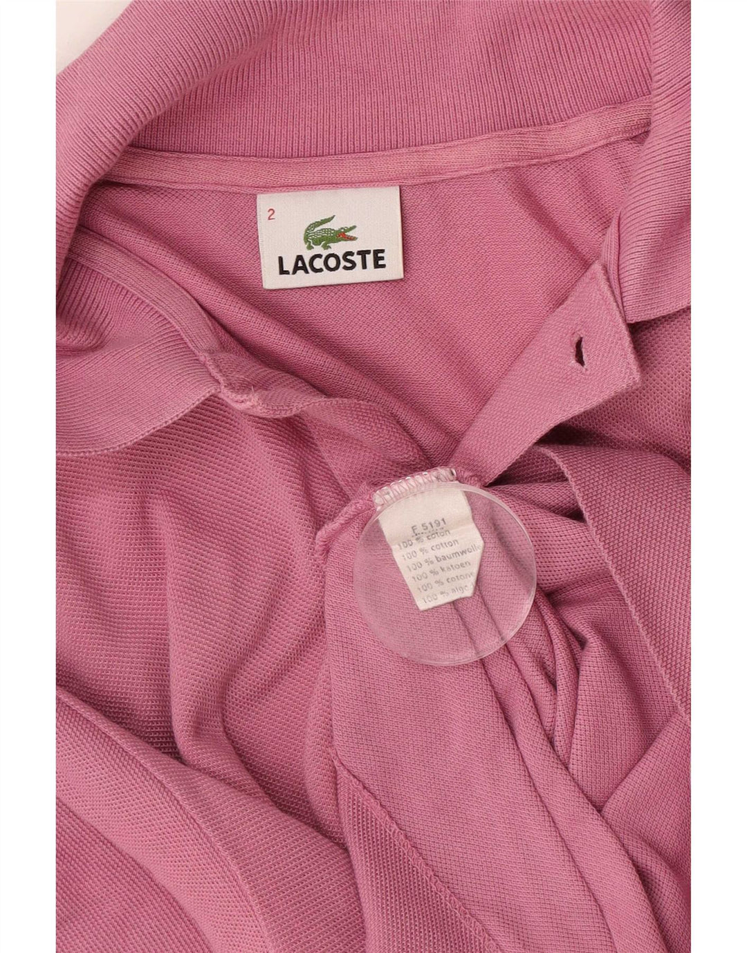 Lacoste Mens Polo Shirt Size 2 XS Pink Cotton