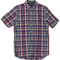 TOMMY HILFIGER Mens New York Fit Short Sleeve Shirt Medium Blue Check