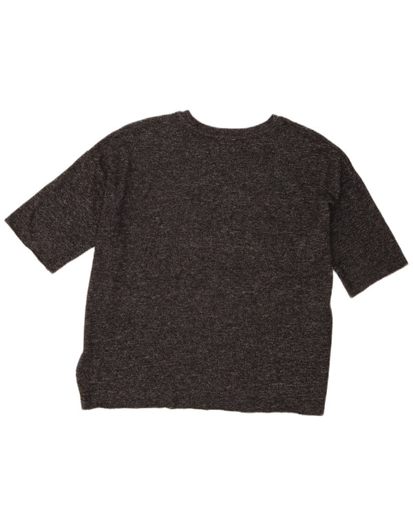 Zara Womens Trafaluc Oversized T-Shirt Top UK 10 Small Grey Flecked