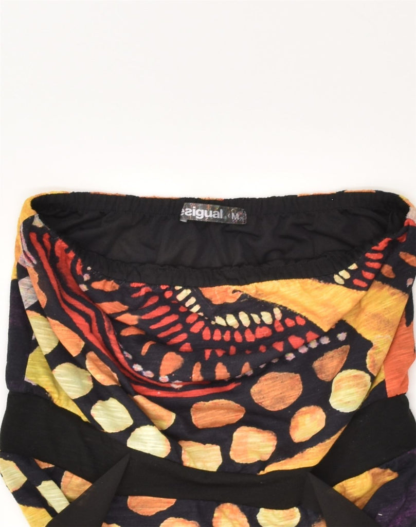 DESIGUAL Womens Graphic Off Shoulder Dress UK 12 Medium Multicoloured | Vintage Desigual | Thrift | Second-Hand Desigual | Used Clothing | Messina Hembry 