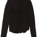 Zara Womens Open Cardigan Sweater UK 12 Medium Black Viscose