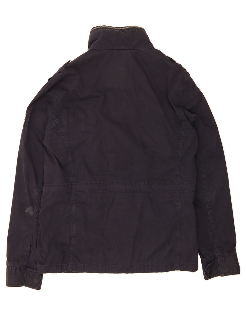 SUPERDRY Mens Military Jacket UK 40 Large Navy Blue Cotton Vintage Superdry and Second-Hand Superdry from Messina Hembry 