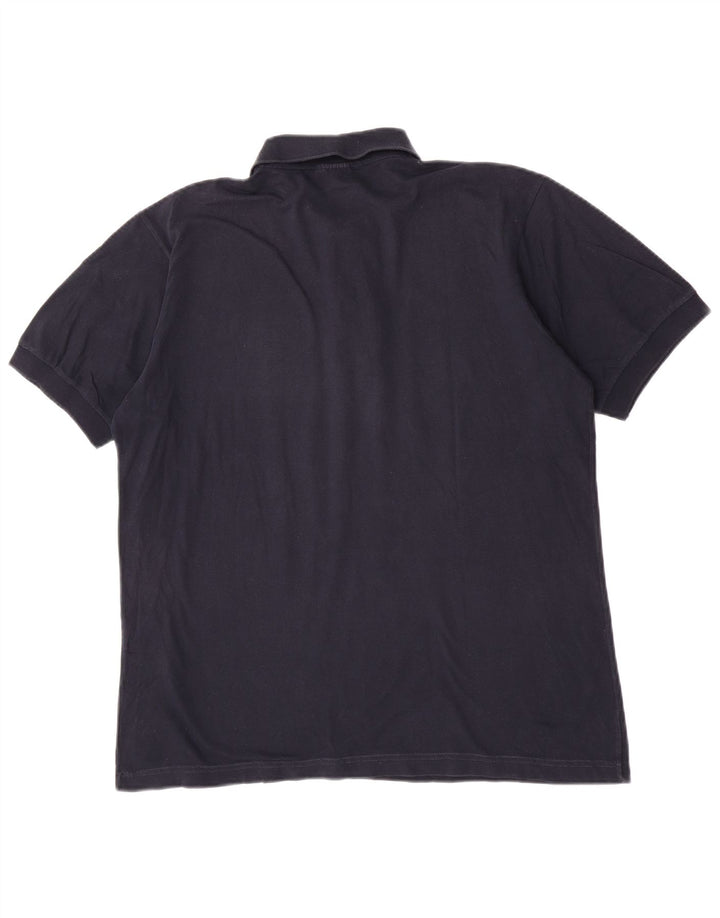 Sergio Tacchini Mens Polo Shirt Large Navy Blue Cotton