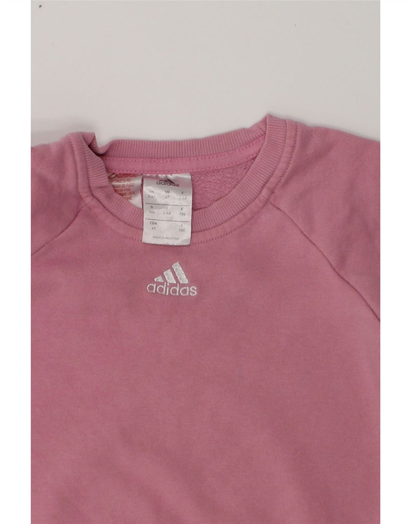 ADIDAS Girls Sweatshirt Jumper 3-4 Years Pink Cotton | Vintage Adidas | Thrift | Second-Hand Adidas | Used Clothing | Messina Hembry 