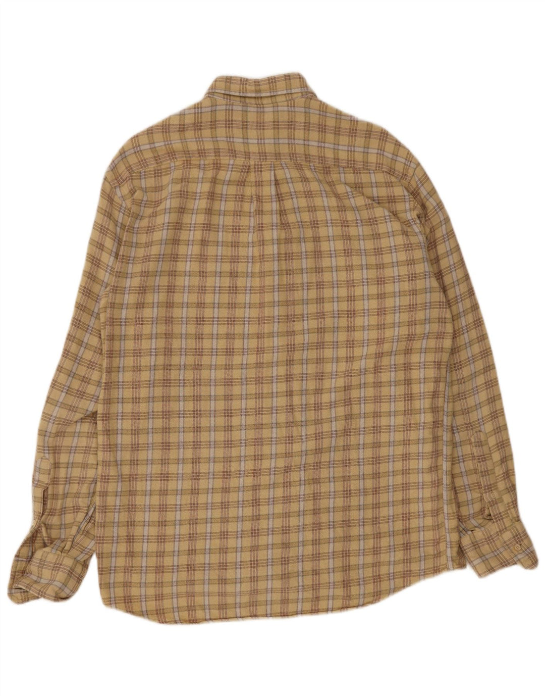 Hugo Boss Mens Flannel Shirt Size 41 Large Beige Check