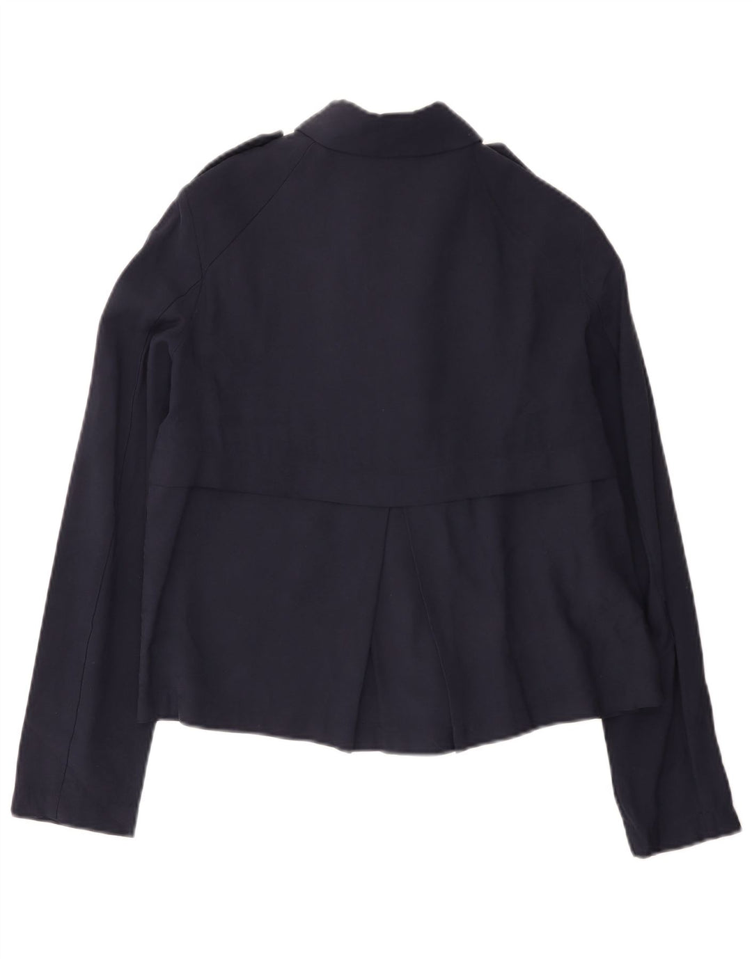 Zara Womens Bomber Jacket UK 10 Small Navy Blue Viscose