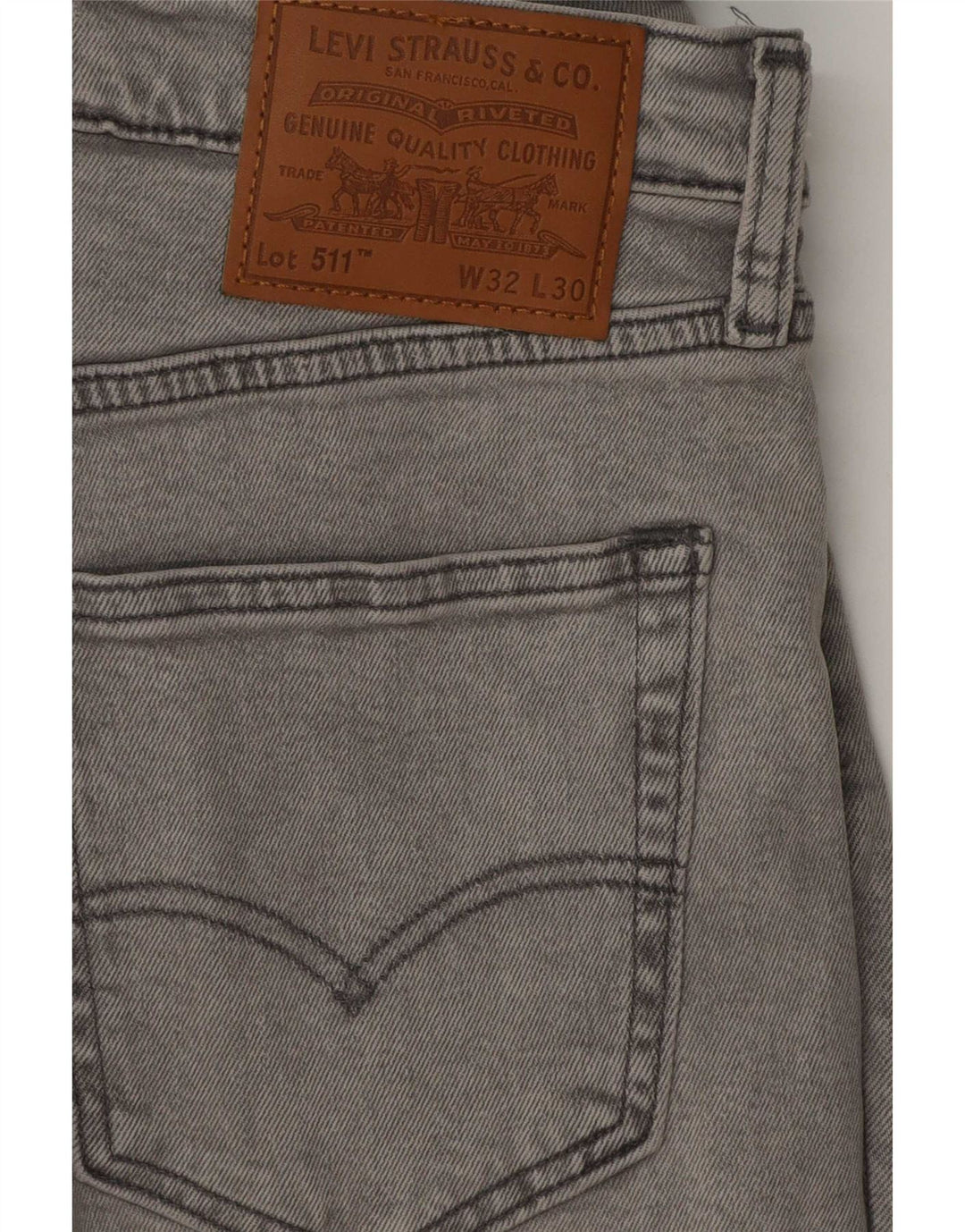 Levi's Mens 511 Slim Jeans W32 L30 Grey Cotton