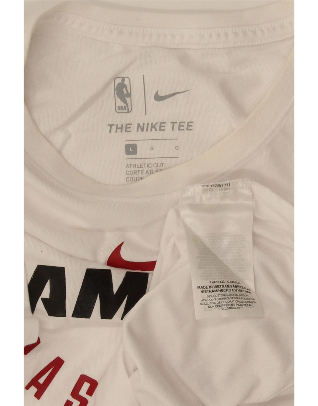 Nike Mens Miami Heat Graphic T-Shirt Top Large White Cotton