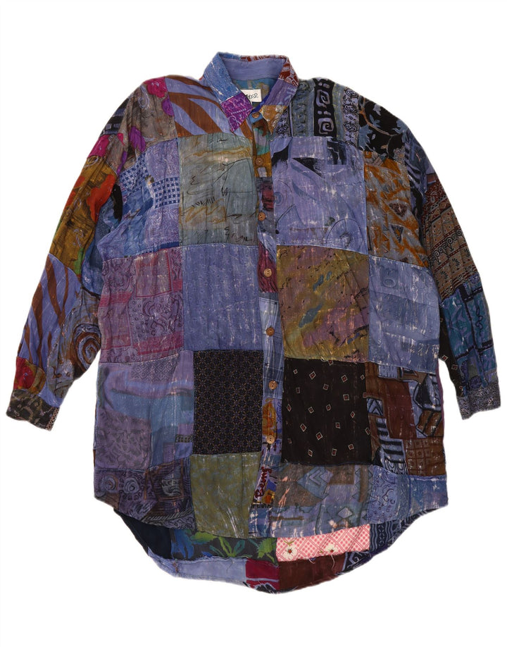 We Be Bop Womens Oversized Shirt Dress UK 18 XL Multicoloured Patchwork