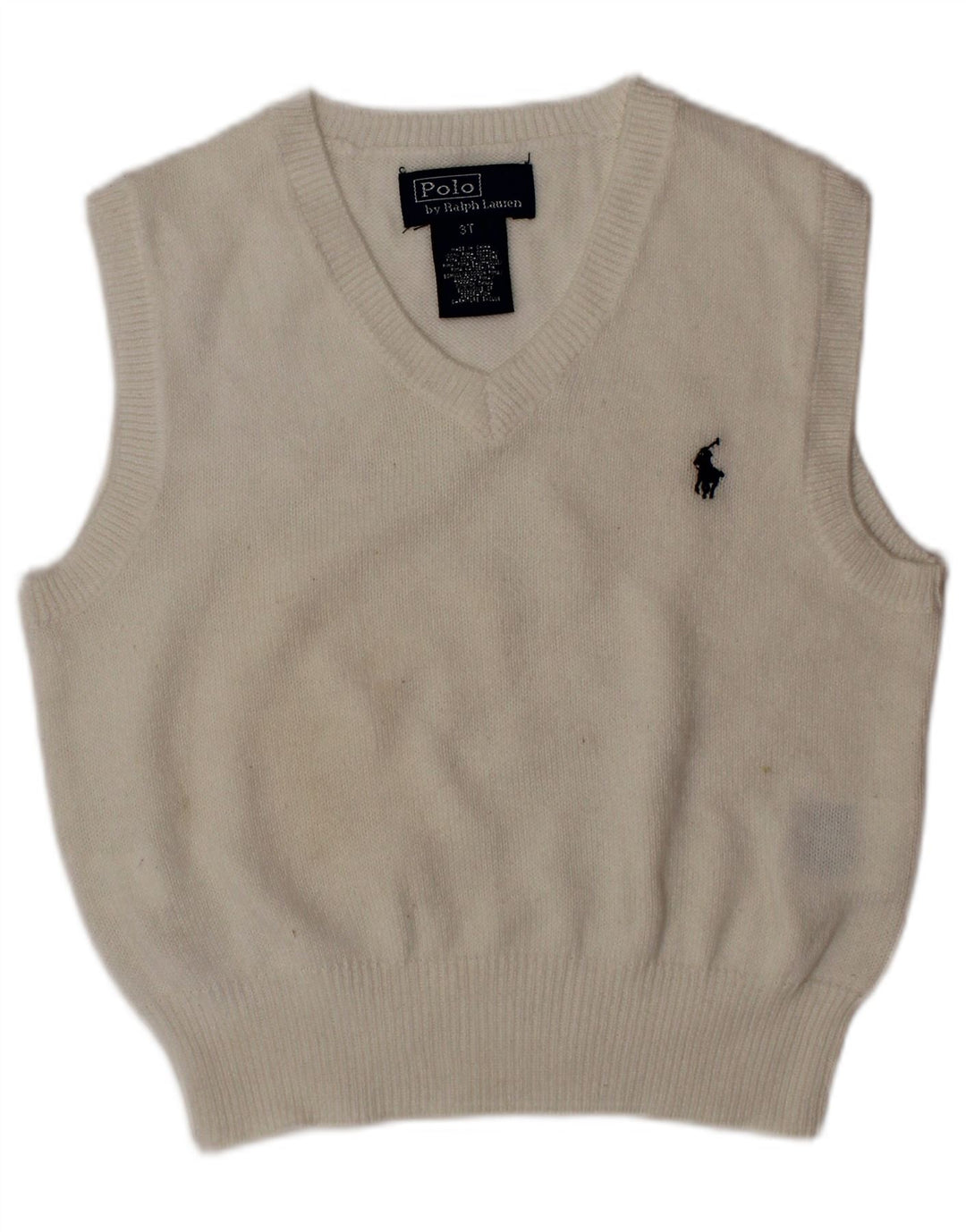 POLO RALPH LAUREN Boys Vest Tank Top 2-3 Years White Cotton