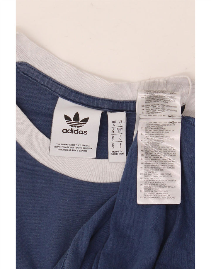 ADIDAS Mens T-Shirt Top Small Blue Cotton
