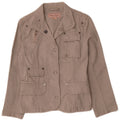 Marlboro Classics Womens Utility Jacket EU 36 Small Beige Cotton