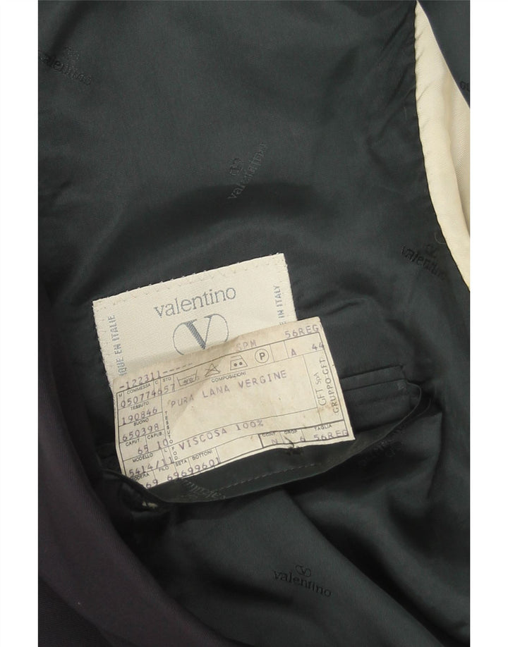 Valentino Mens 2 Button Blazer Jacket IT 56 3XL Navy Blue Virgin Wool