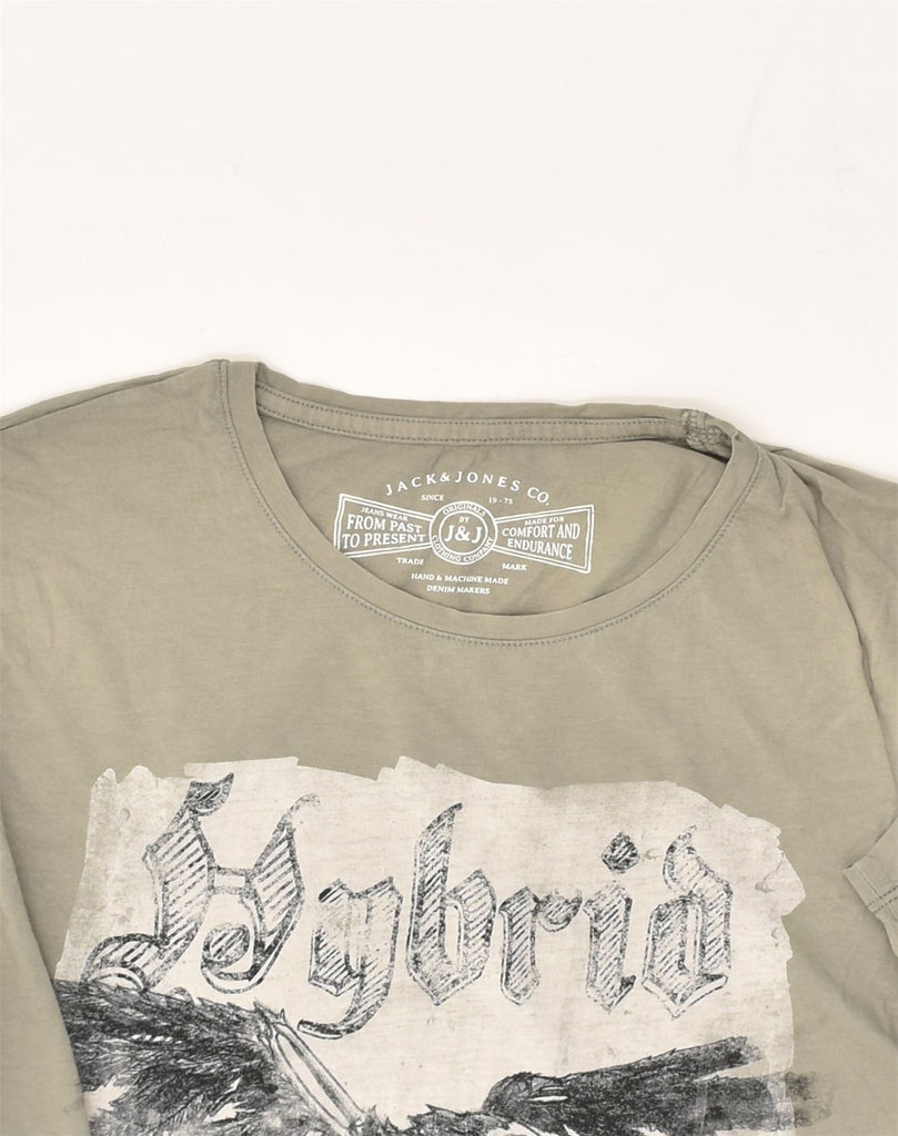 JACK & JONES Mens Graphic T-Shirt Top Small Grey Cotton | Vintage Jack & Jones | Thrift | Second-Hand Jack & Jones | Used Clothing | Messina Hembry 